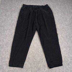 Eileen Fisher‎ Black Tencel Cropped Pull-On Tapered Pants Women's Size Large